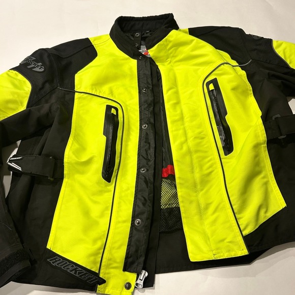 Joe Rocket Motorcycle Jacket Hi-Vis Armored‎ Touring Jacket Mens L